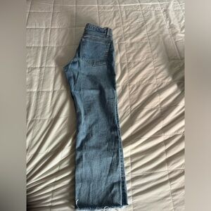 TopShop Mid Rise Raw Hem Straight jeans